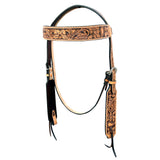 HILASON Western Horse Headstall & Breast Collar American Leather Hand Carving