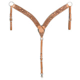 HILASON Western Horse Headstall Breast Collar Tack American Leather Tan | Set for Horses