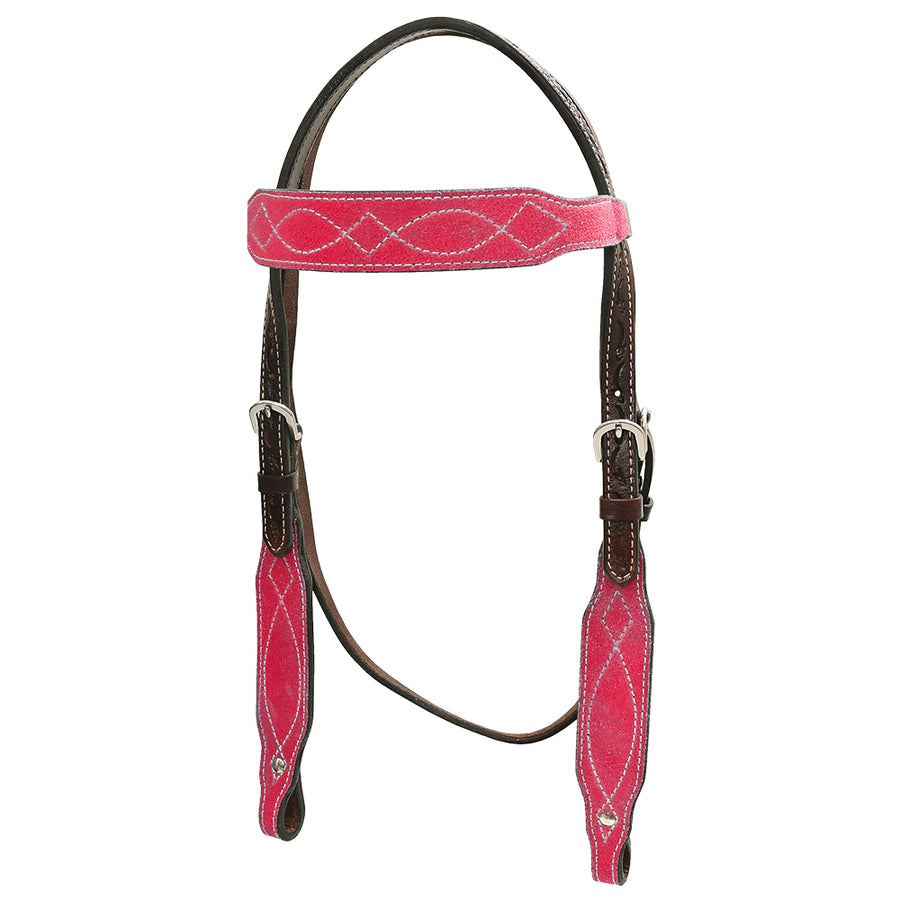 Hilason Leather Western Horse Breast Collar Headstall Set Red