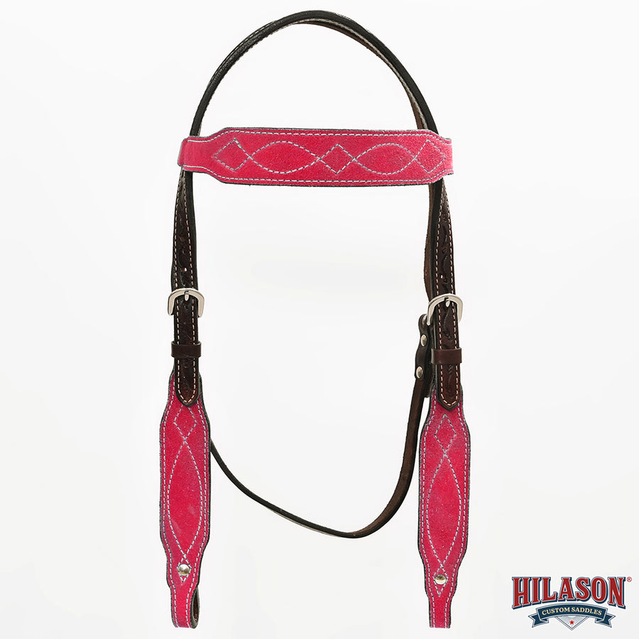 Hilason Leather Western Horse Breast Collar Headstall Set Red
