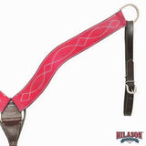 Hilason Leather Western Horse Breast Collar Headstall Set Red