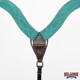 Hilason Leather Western Horse Breast Collar Headstall Set purple
