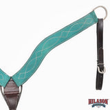 Hilason Leather Western Horse Breast Collar Headstall Set purple