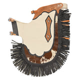 Hilason Western Bull Riding Chinks Chaps Rodeo Bronc Smooth Leather White Adult - Uhorse