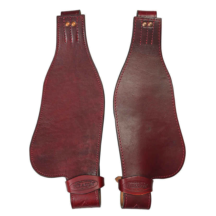 Burgundy leather saddle fender with brass rivets - Uhorse
