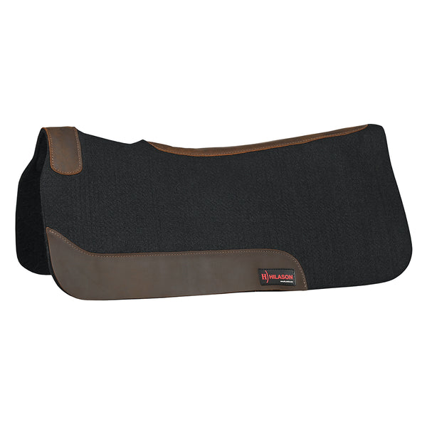 32X30 In Hilason Western Black Felt Horse Saddle Pad with Border - Uhorse