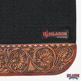 HILASON Western Wool Felt Horse Saddle Pad W/ Hand Tooled Distressed Wear Leather | for Horses
