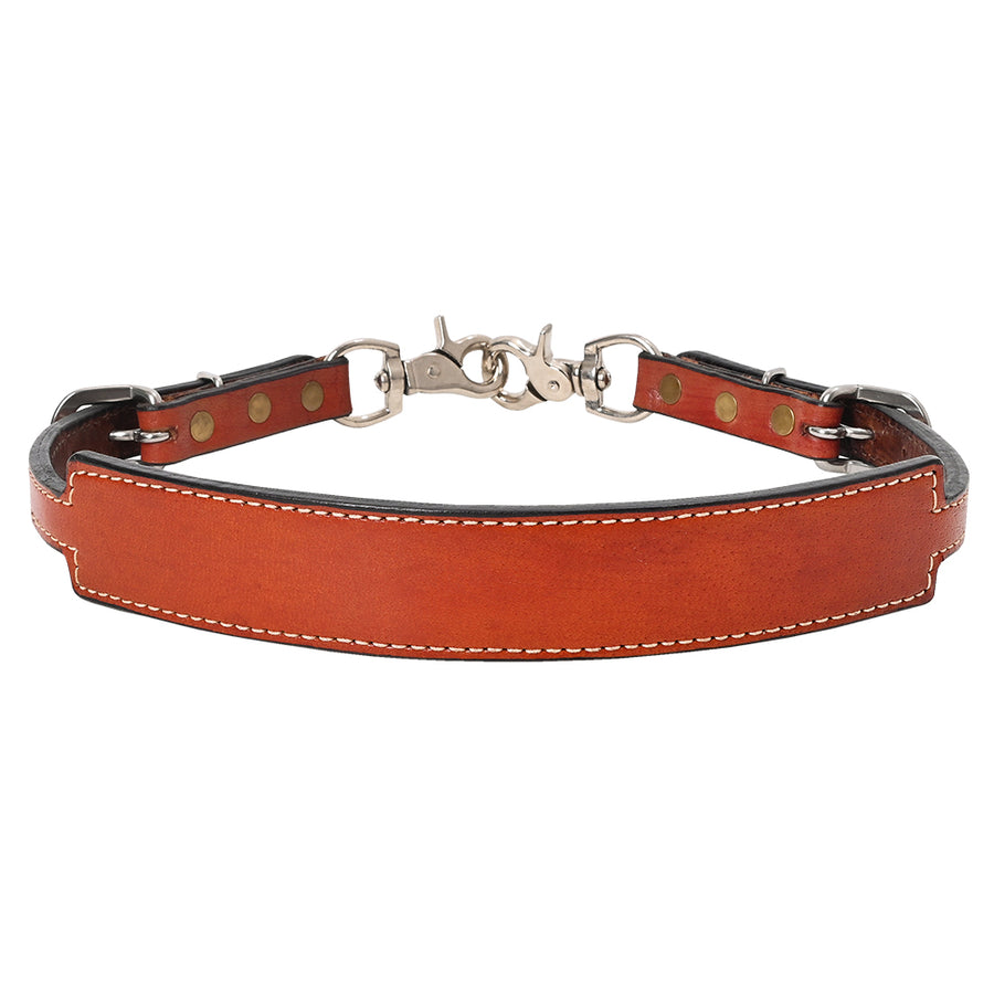 Hilason Horse Size Leather Breast Collar Wither Strap Tan Adjusts 24"-27" - Uhorse
