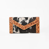 OHLAY WALLET Hand Tooled Hair-on Genuine Leather women bag western handbag purse