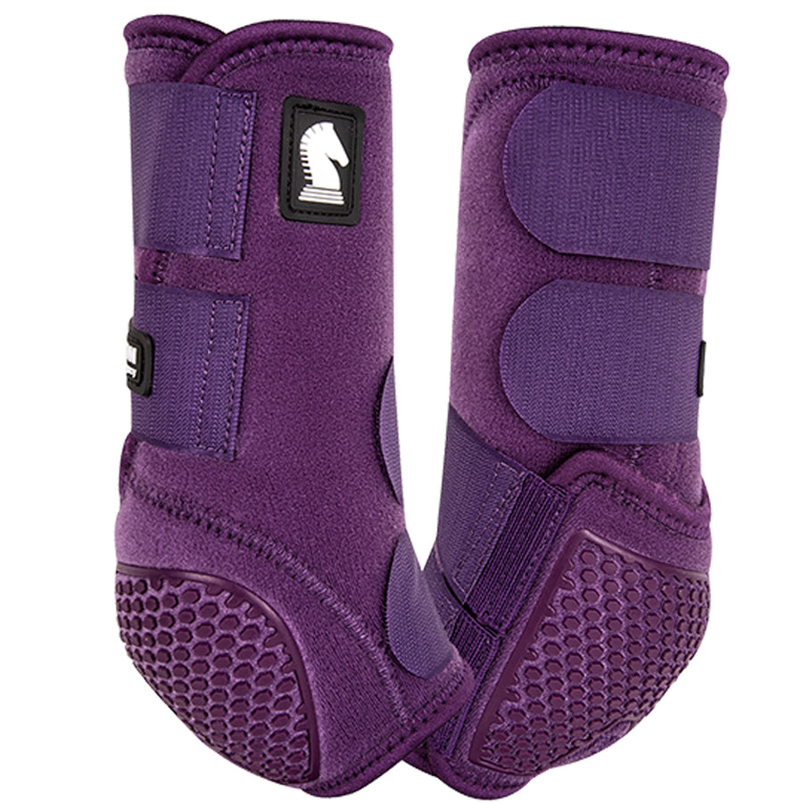Classic Equine Flexion Legacy Horse Front Hind Bell boots Eggplant