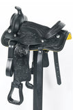 Comfytack Black Western Kids Youth Children Miniature Pony Saddle Leather Trail Tack | Hand Tooled Saddle | Western Saddle | Saddle for Horses | Horse Tack Set