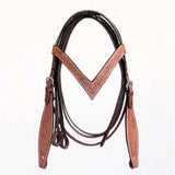 COMFYTACK Western Leather Horse Headstall Tack Tan