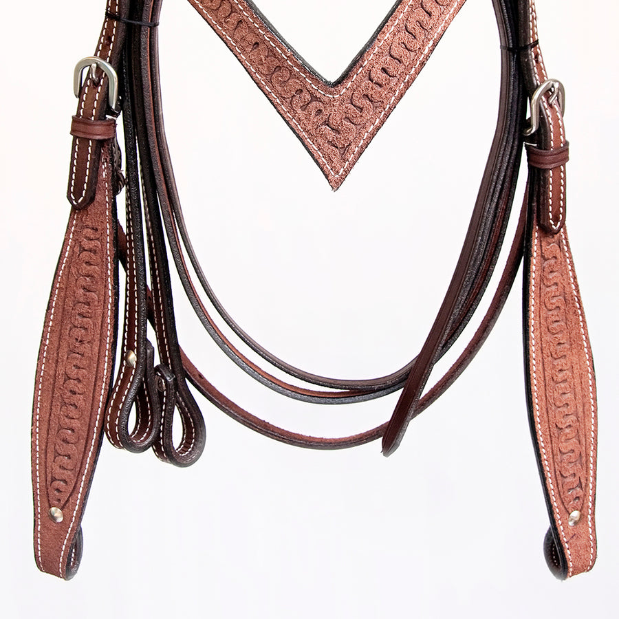 COMFYTACK Western Leather Horse Headstall Tack Tan