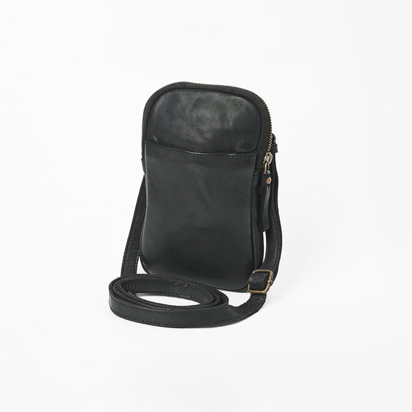 Spaghetti Western Ventello Multi-Zip Utility Sling Bag Leather Crossbody