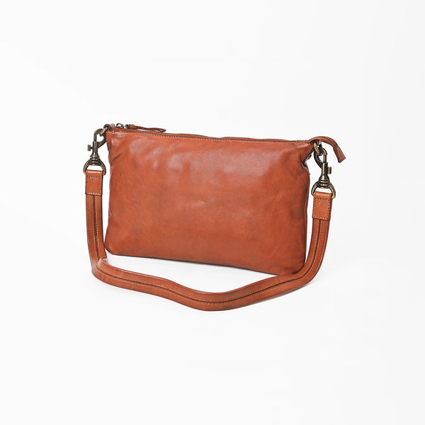 Spaghetti Western Terralux Premium Cognac Leather Crossbody Shoulder Bag