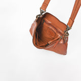 Spaghetti Western Terralux Premium Cognac Leather Crossbody Shoulder Bag
