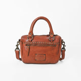 Spaghetti Western Caventina Leather Riveted Satchel Tote Crossbody Bag