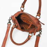 Spaghetti Western Caventina Leather Riveted Satchel Tote Crossbody Bag