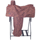 Tough 1 Heavy Denier Nylon Saddle Protect Cover In Prints Tooled Leather Brown