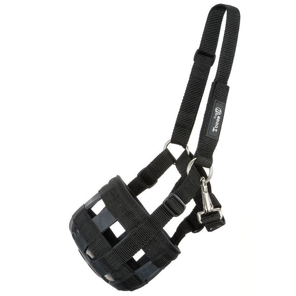 Tough 1 Poly Nylon Grazing H. Muzzle Halter Black by Hilason – Cowboy and equestrian accessories