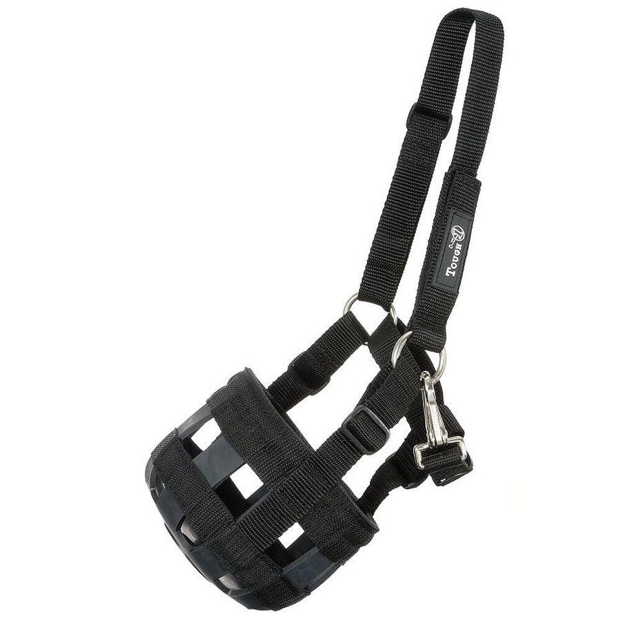 Tough 1 Poly Nylon Grazing Horse Muzzle Halter Black