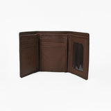BAR H EQUINE Rodeo Floral Bifold & Trifold Wallet For Men Women HairOn Genuine Leather Tan