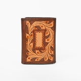 BAR H EQUINE Rodeo Floral Bifold & Trifold Wallet For Men Women HairOn Genuine Leather Brown