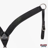 HILASON Western Horse Headstall Breast Collar Set Genuine American Leather Basket Weave Black | For Horses