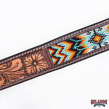 HILASON Western Horse Floral Headstall Breast Collar One Ear Headstall Wither Strap American Leather Tack Set