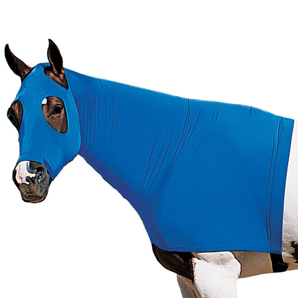 Equiskinz Lycra Stretchable Fleece Lined Horse Hood Blue Small - Uhorse
