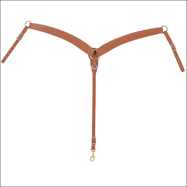 Golden Brown Horizons Contoured Ring-In-Center Horse Breast Collar - Uhorse