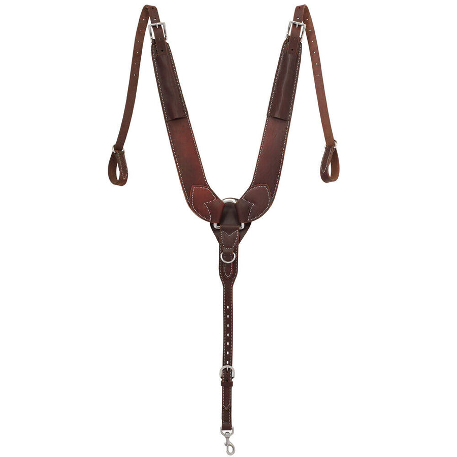 Horse Leather Breast Collar Pulling Tack Brown - Uhorse