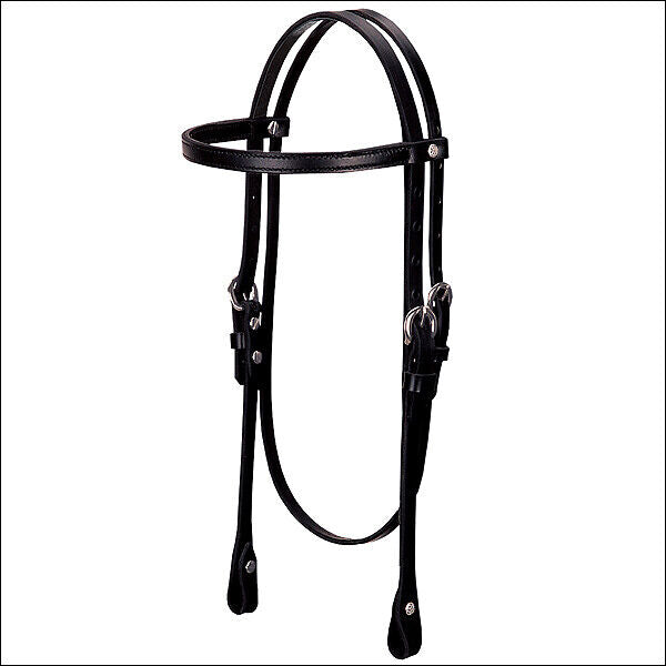 Weaver Leather Browband Headstall Stitched Black H. Size by Hilason – Cowboy and equestrian accessories