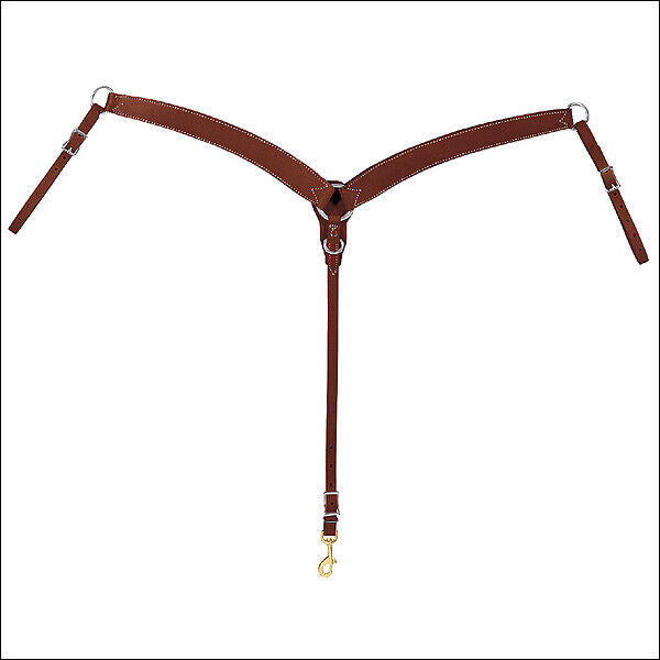 Sunset Horizons Contoured Ring-In-Center Leather Horse Breast Collar - Uhorse