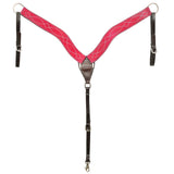 Hilason Leather Western Horse Breast Collar Headstall Set Red - Breast Collar