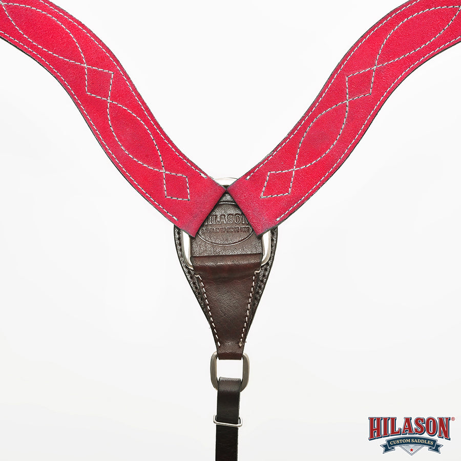 Hilason Leather Western Horse Breast Collar Headstall Set Red