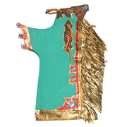 HILASON Pro Rodeo Bull Riding Chaps Genuine Leather Turquoise