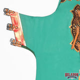 HILASON Pro Rodeo Bull Riding Chaps Genuine Leather Turquoise