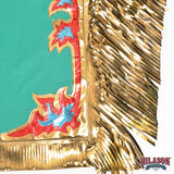 HILASON Pro Rodeo Bull Riding Chaps Genuine Leather Turquoise