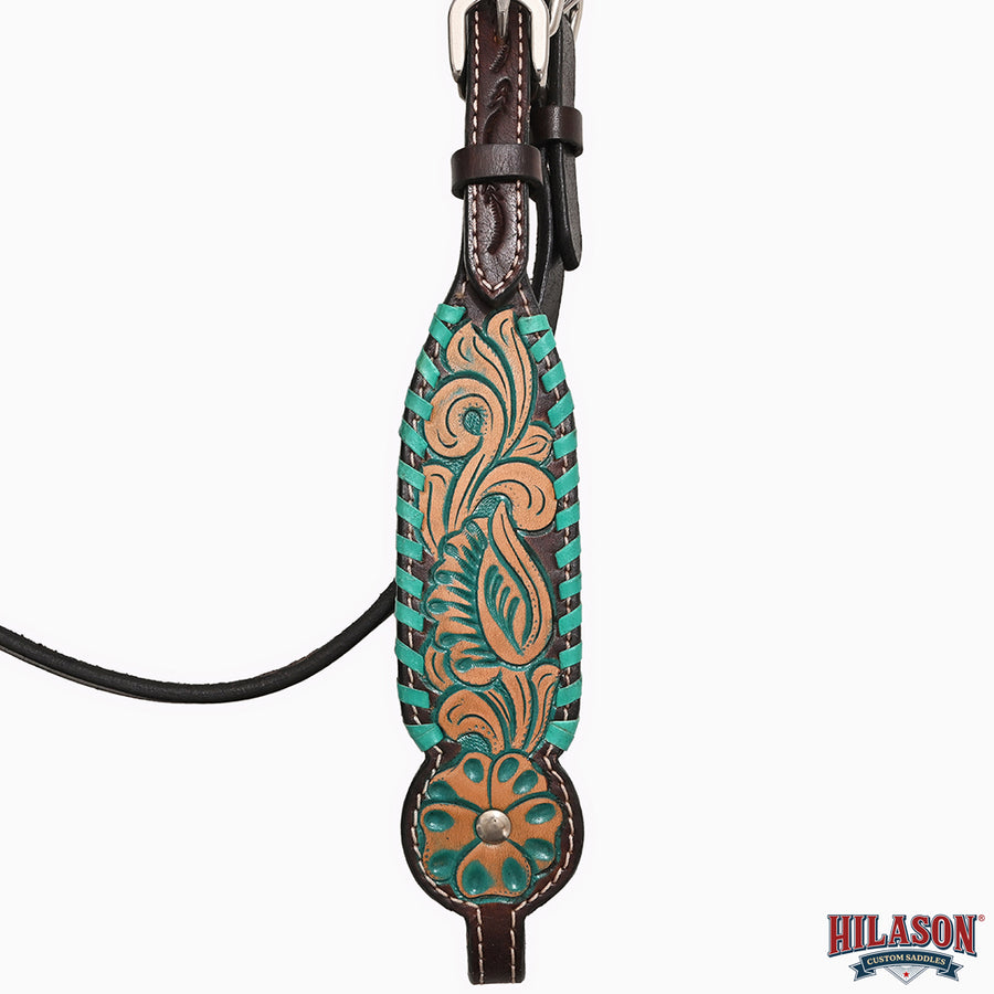 HILASON Western Horse Headstall Breast Collar Tack American Leather Floral Carving | Tack for Horses