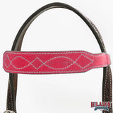 Hilason Leather Western Horse Breast Collar Headstall Set Red
