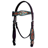 Bar H Equine Genuine Western American Leather Horse Headstall - Uhorse