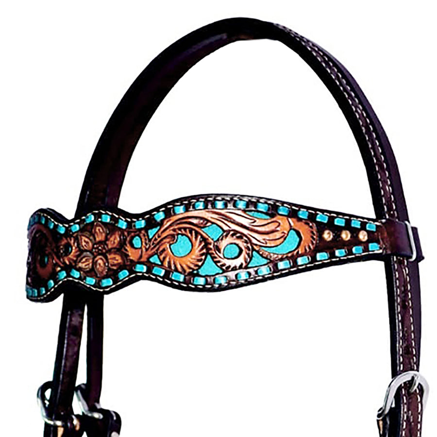 Bar H Equine Genuine Western American Leather Horse Headstall