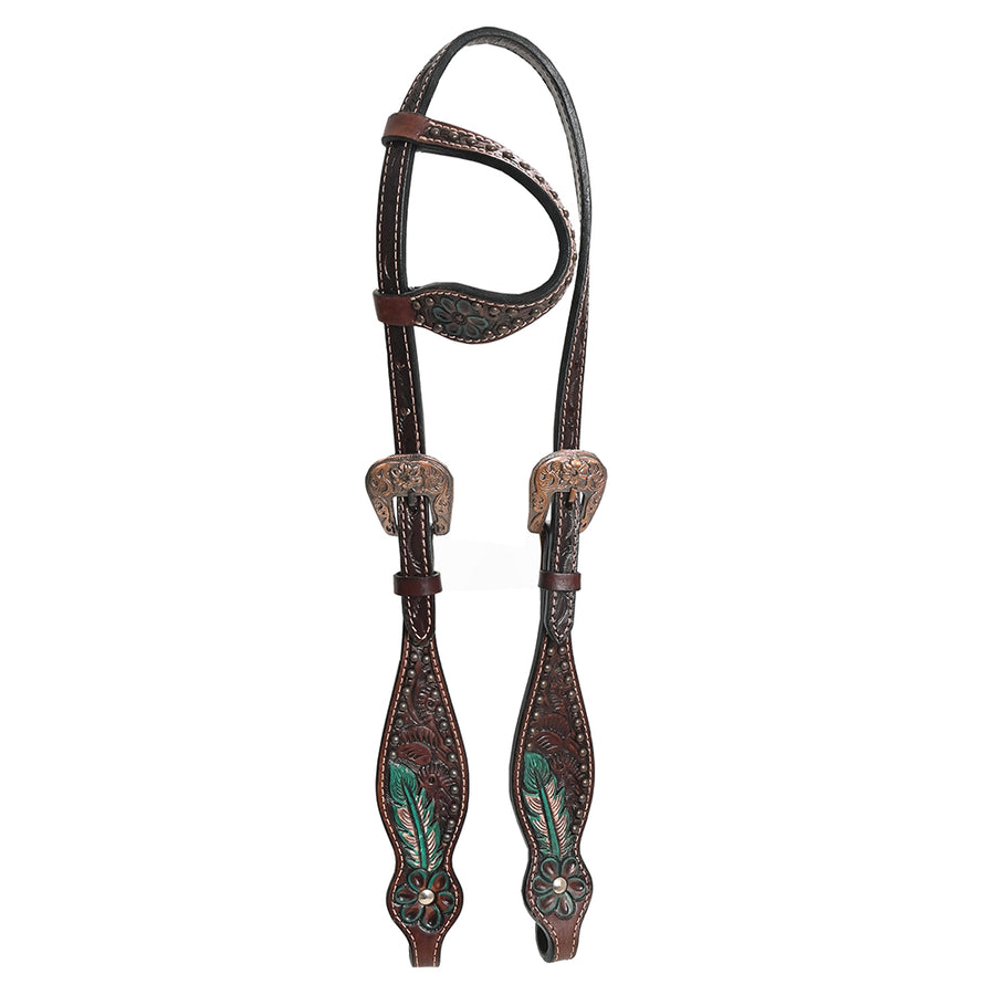 Bar H Equine Genuine Western American Leather Horse One Ear Headstall - Uhorse