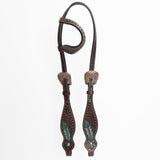 Bar H Equine Genuine Western American Leather Horse Premium Headstall & Breast Collar Set