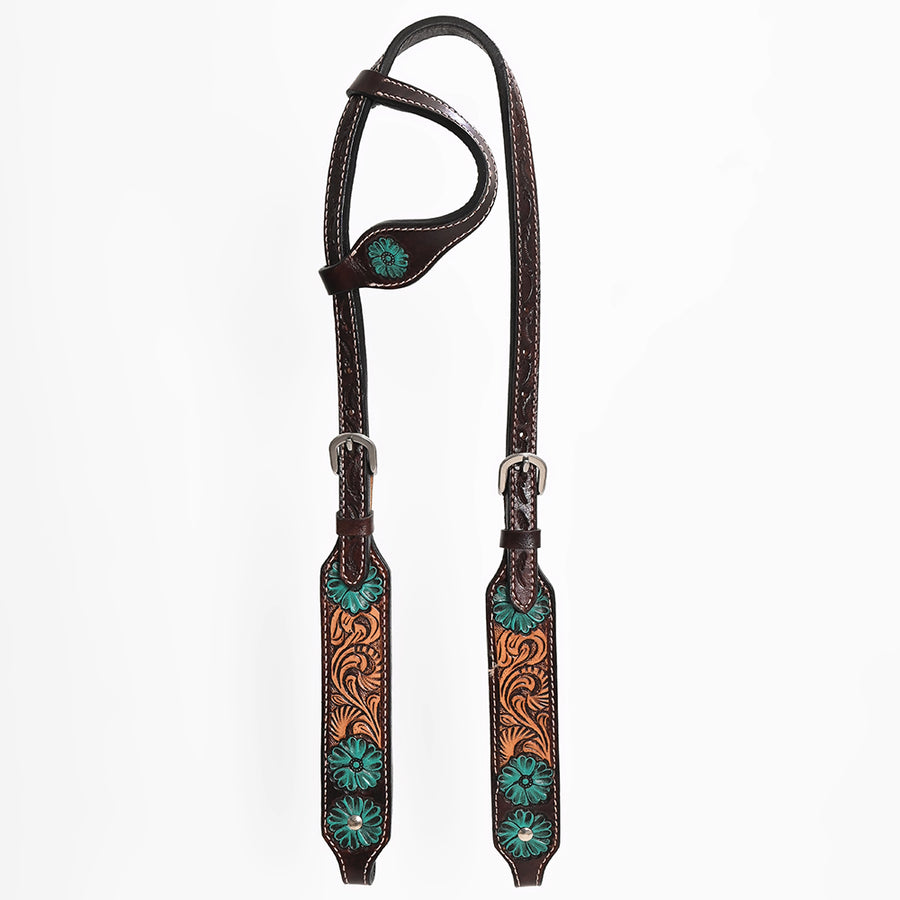 Bar H Equine Genuine Western American Leather Horse Premium Headstall & Breast Collar Set