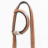 Bar H Equine American Leather Horse Saddle Tack One Ear Headstall | Breast Collar Browband Wither Strap Set BER279