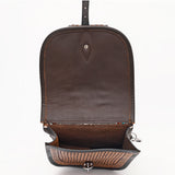 HILASON Western Leather Saddle Bag, Southwestern Tooled Horse Riding Pouch