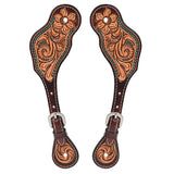 Bar H Equine Horse Riding Western Leather Spurs Straps for Adults women's - Uhorse
