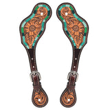 Bar H Equine Horse Riding Western Leather Spurs Straps for Adults women's - Uhorse